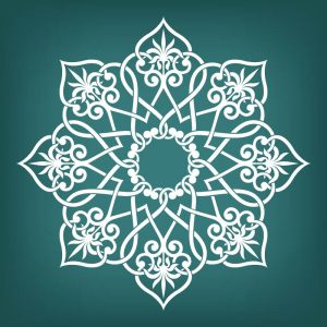 وکتور گل سفید با پس زمینه ی سبز